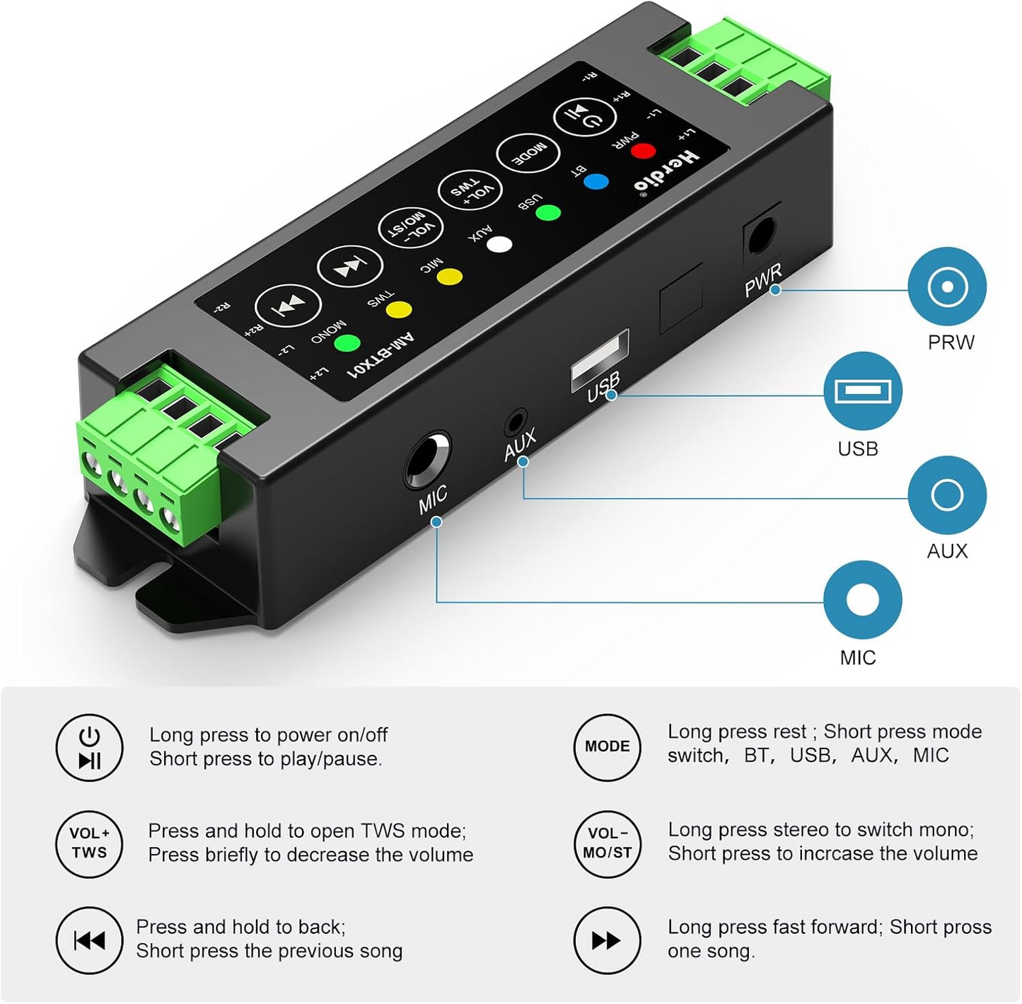 Herdio in-ceiling Bluetooth speaker system installation and setup guide