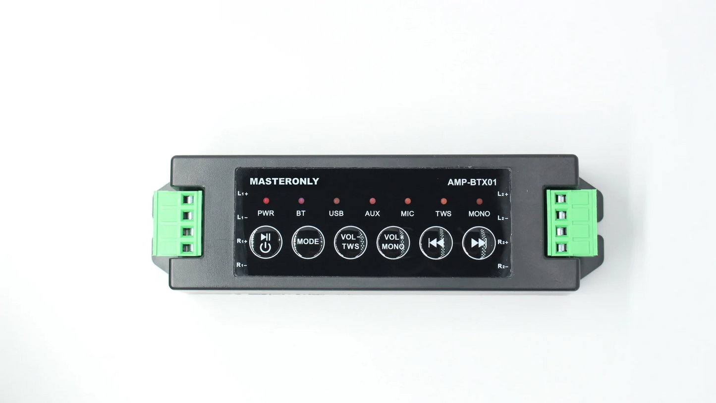MASTERONLY 2-Channel 5.1 Bluetooth Amp for Passive Speakers – TWS, AUX, Wall/Ceiling/Bookshelf