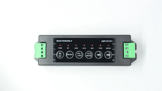 MASTERONLY 2-Channel 5.1 Bluetooth Amp for Passive Speakers – TWS, AUX, Wall/Ceiling/Bookshelf
