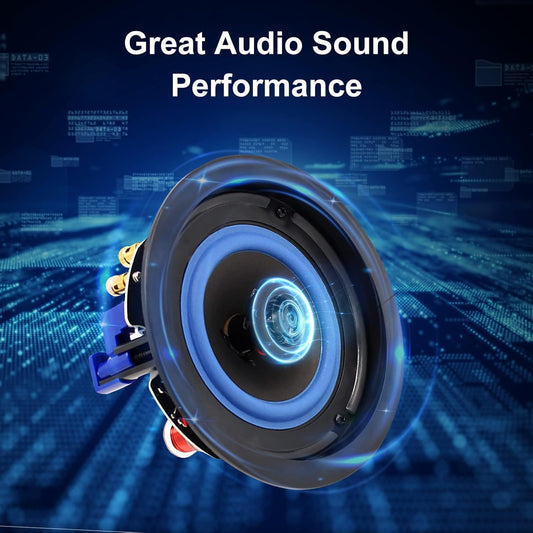 Masteronly 4" 320W Bluetooth In-Ceiling Speakers | Compact Wireless Home Audio