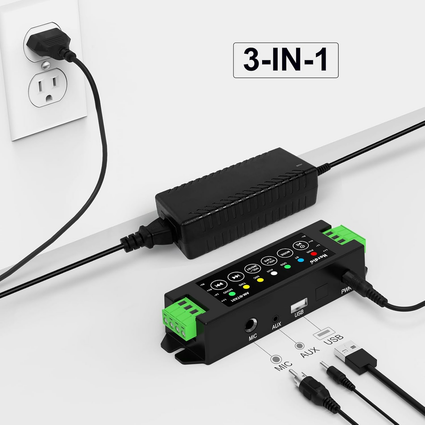 Masteronly 4-Channel Bluetooth Amplifier 200W | Home Marine Audio Amp Receiver