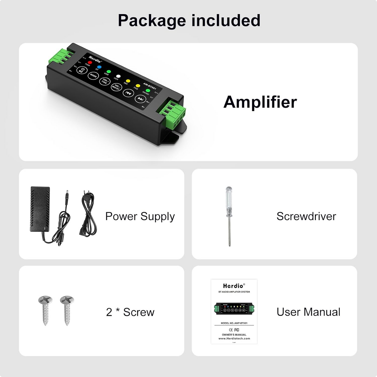 Masteronly 4-Channel Bluetooth Amplifier 200W | Home Marine Audio Amp Receiver