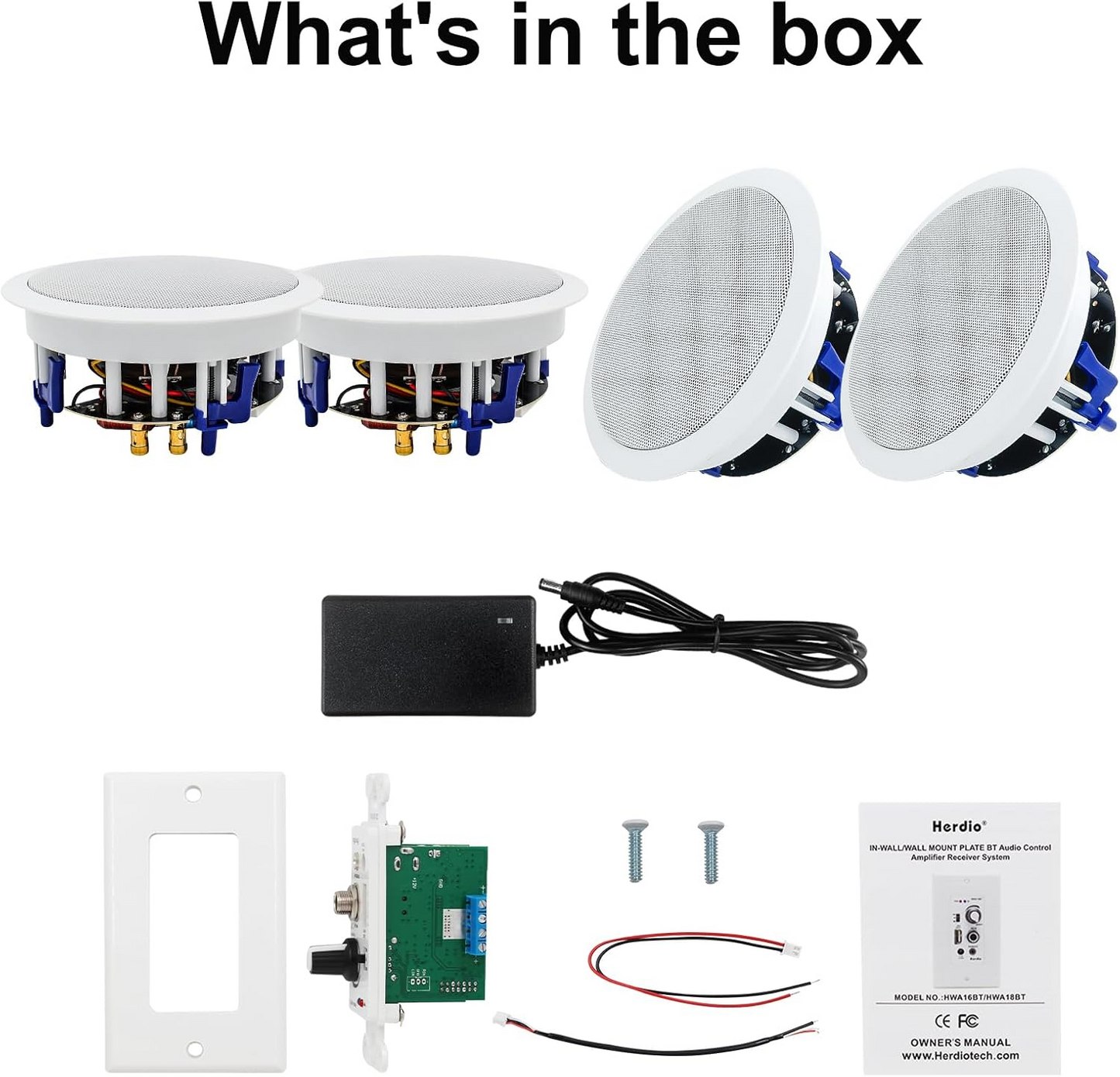 Masteronly 6.5" 640W Bluetooth In-Ceiling Speakers 2-Way | High-Power Wireless Audio