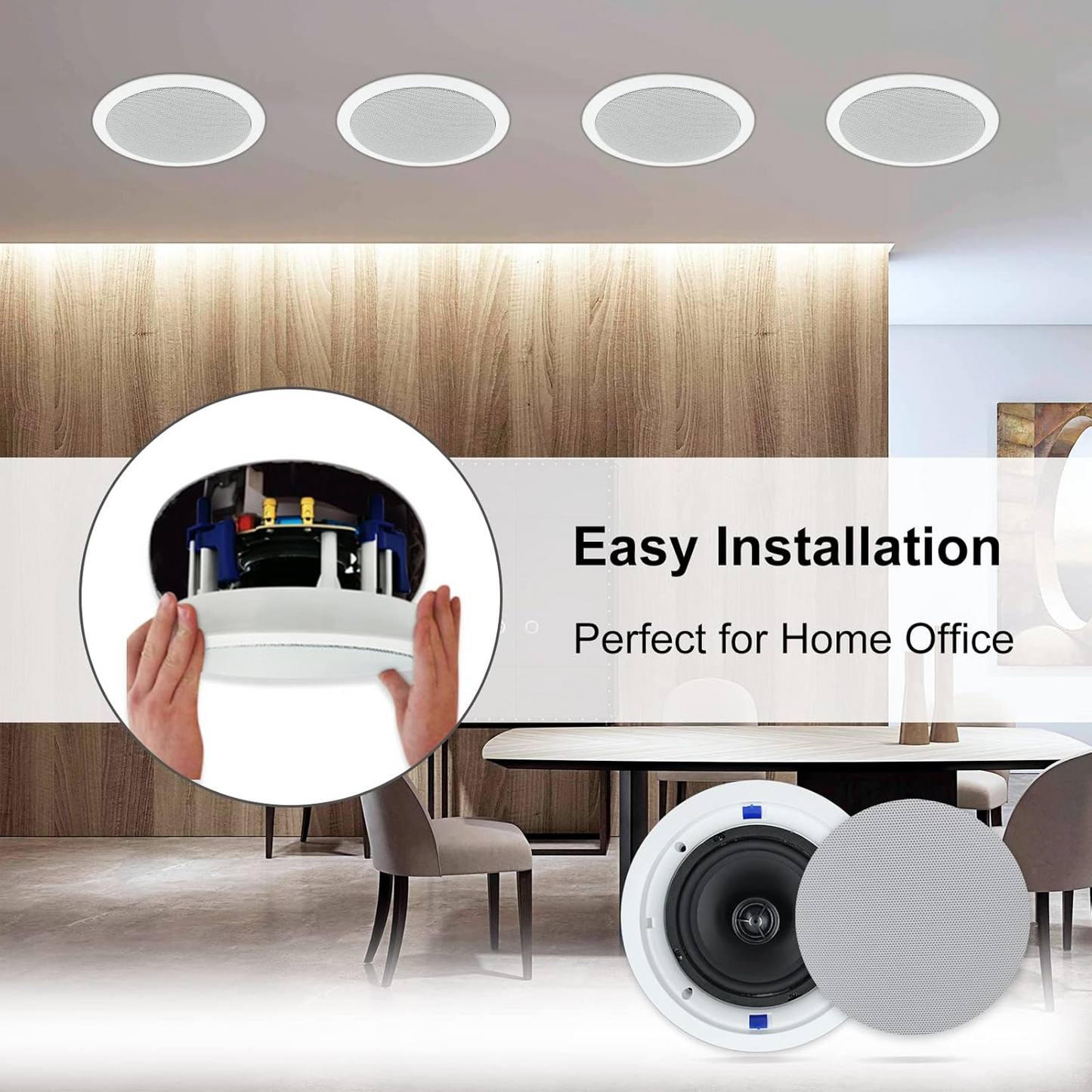Masteronly 6.5" 640W Bluetooth In-Ceiling Speakers 2-Way | High-Power Wireless Audio