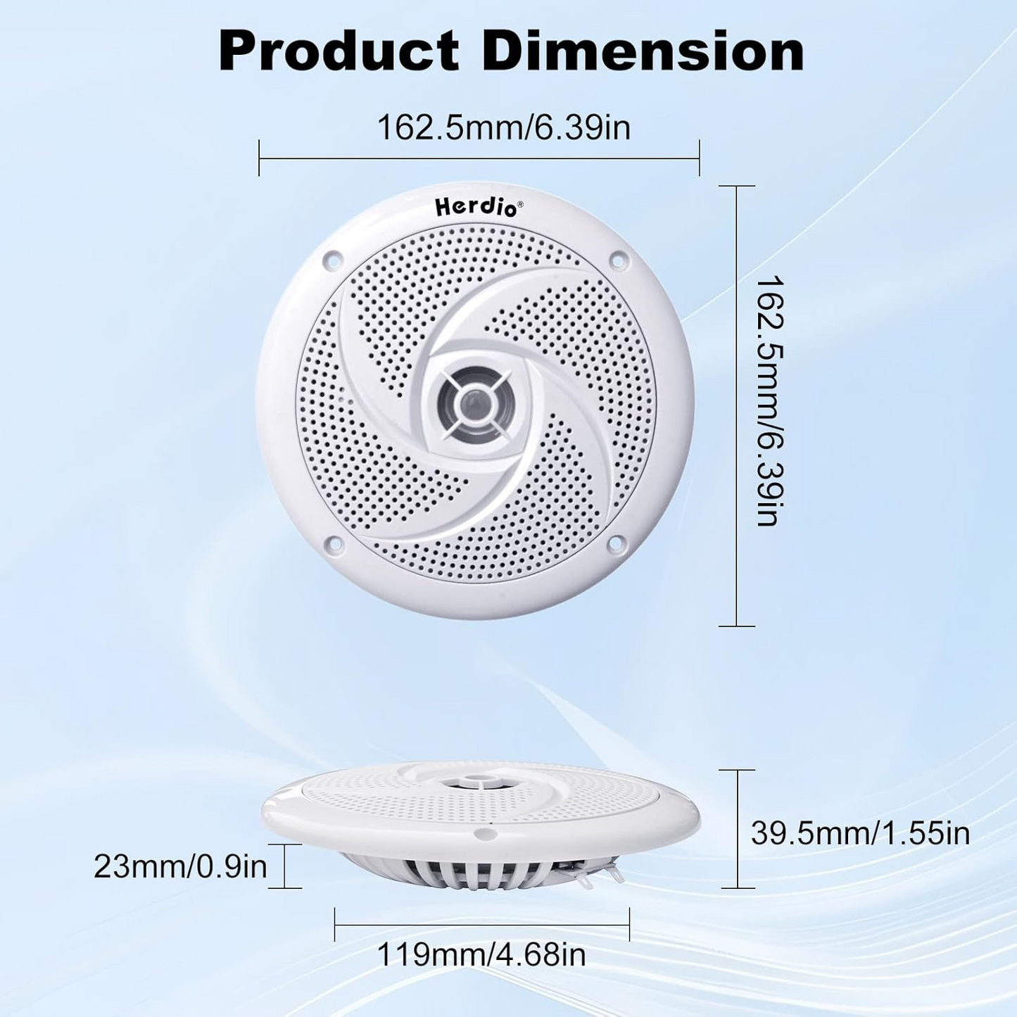 Marine speakers for golf cart and UTV - technical specifications