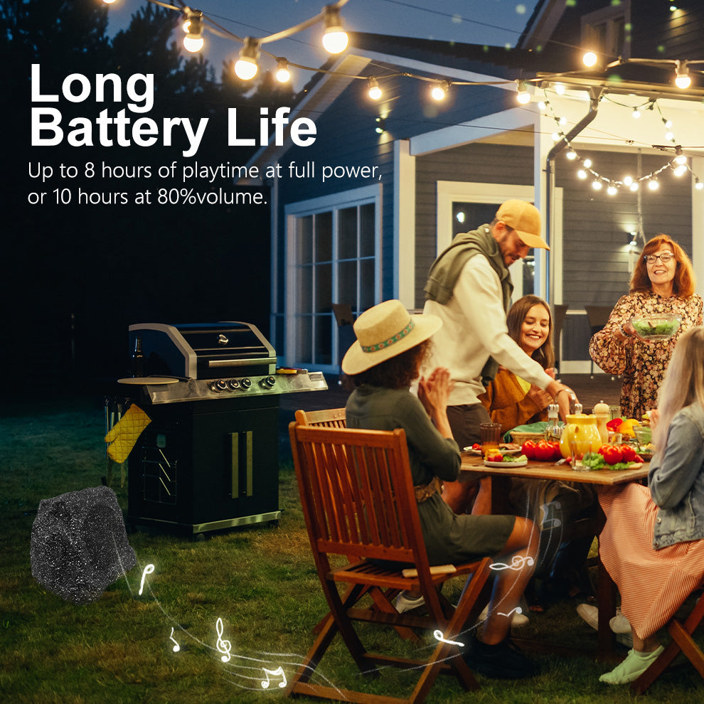 Masteronly 8" Solar-Powered Bluetooth Rock Speaker 240W with Rechargeable Battery