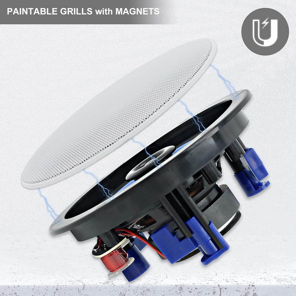 Masteronly 4" 320W Bluetooth In-Ceiling Speakers | Compact Wireless Home Audio