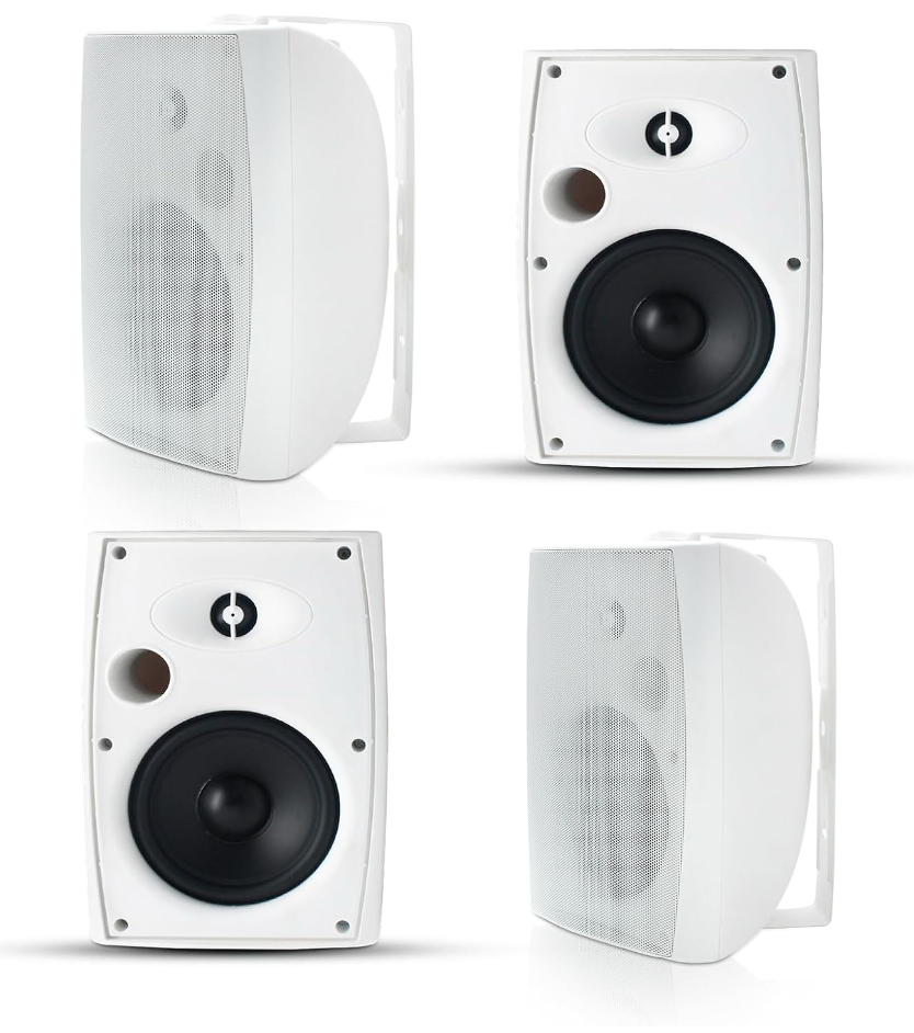 Masteronly 6.5" Outdoor Bluetooth Speakers 800W - Waterproof Wall Mount Speakers for Patio & Garden