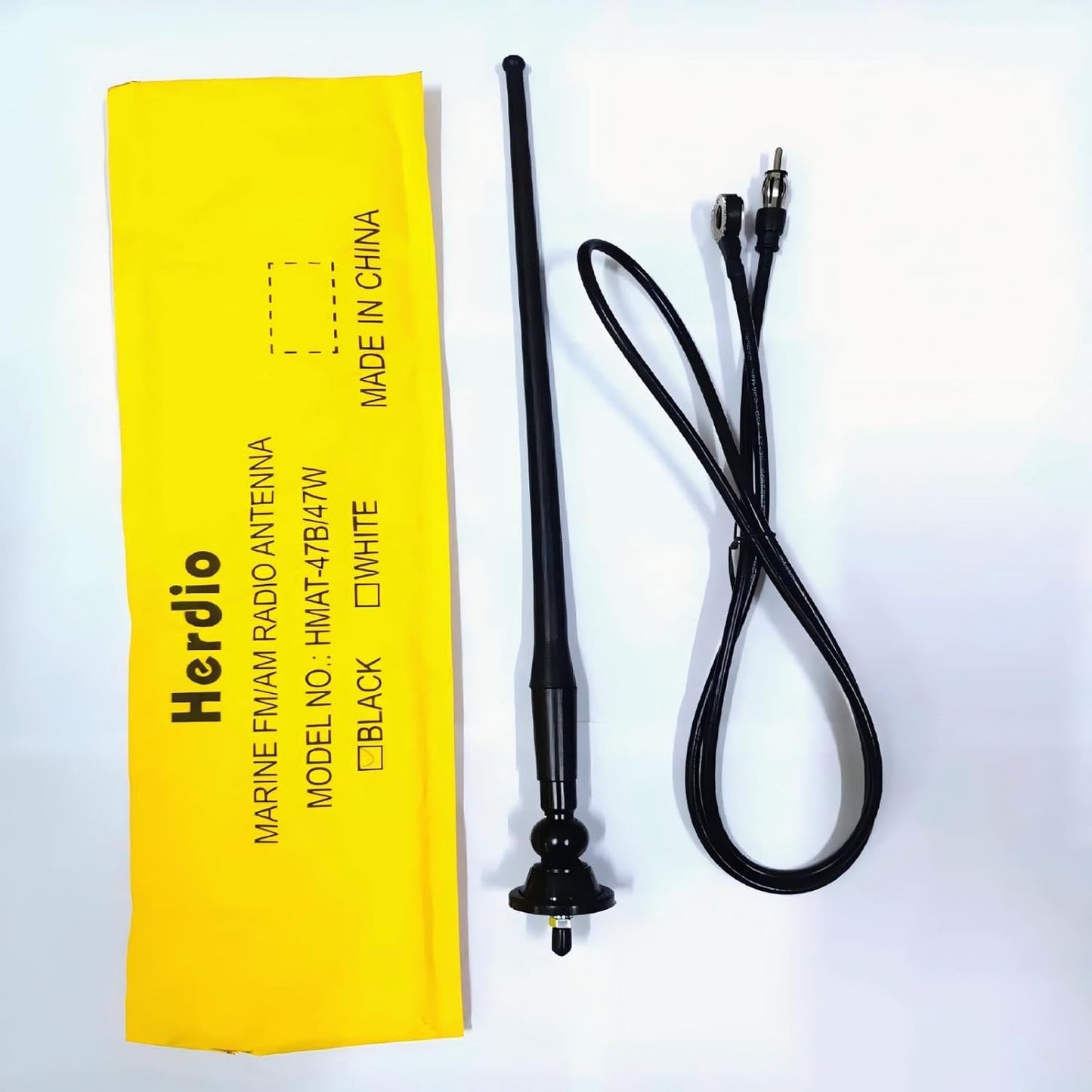Masteronly Waterproof Marine Antenna Rubber Duck Dipole Flexible Mast FM AM Antenna for Boat Radio Car ATV UTV RZR SPA