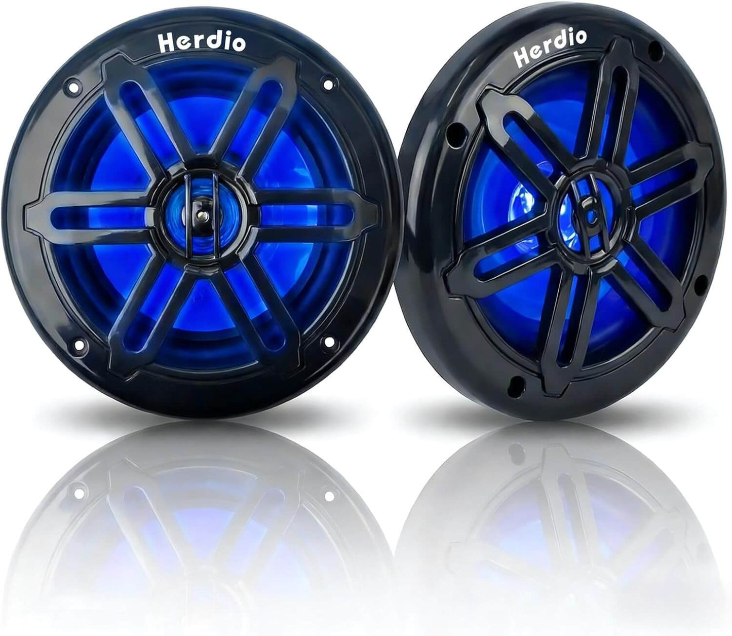 Masteronly 5.25" Marine Speakers 250W - IP66 Waterproof with Blue LED Lights (Pair)