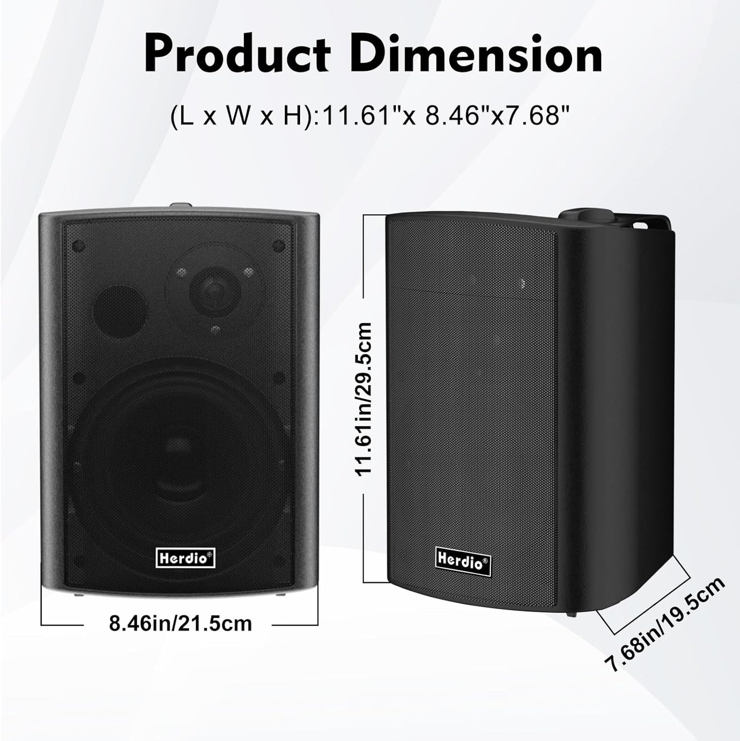 Masteronly 6.5" 400W Outdoor Bluetooth Speakers, IPX5 Waterproof, Multi-Connection Up to 20 Units (2-Pack)