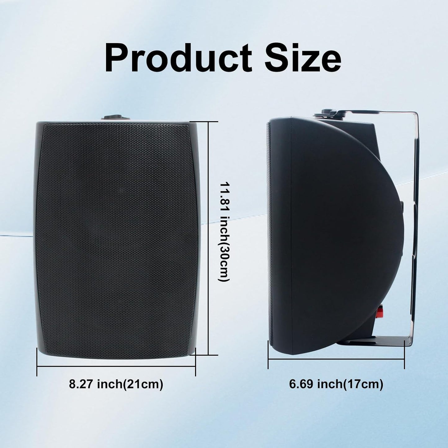 Masteronly 6.5" Outdoor Speakers 800W Wired Waterproof Wall Mount Speakers