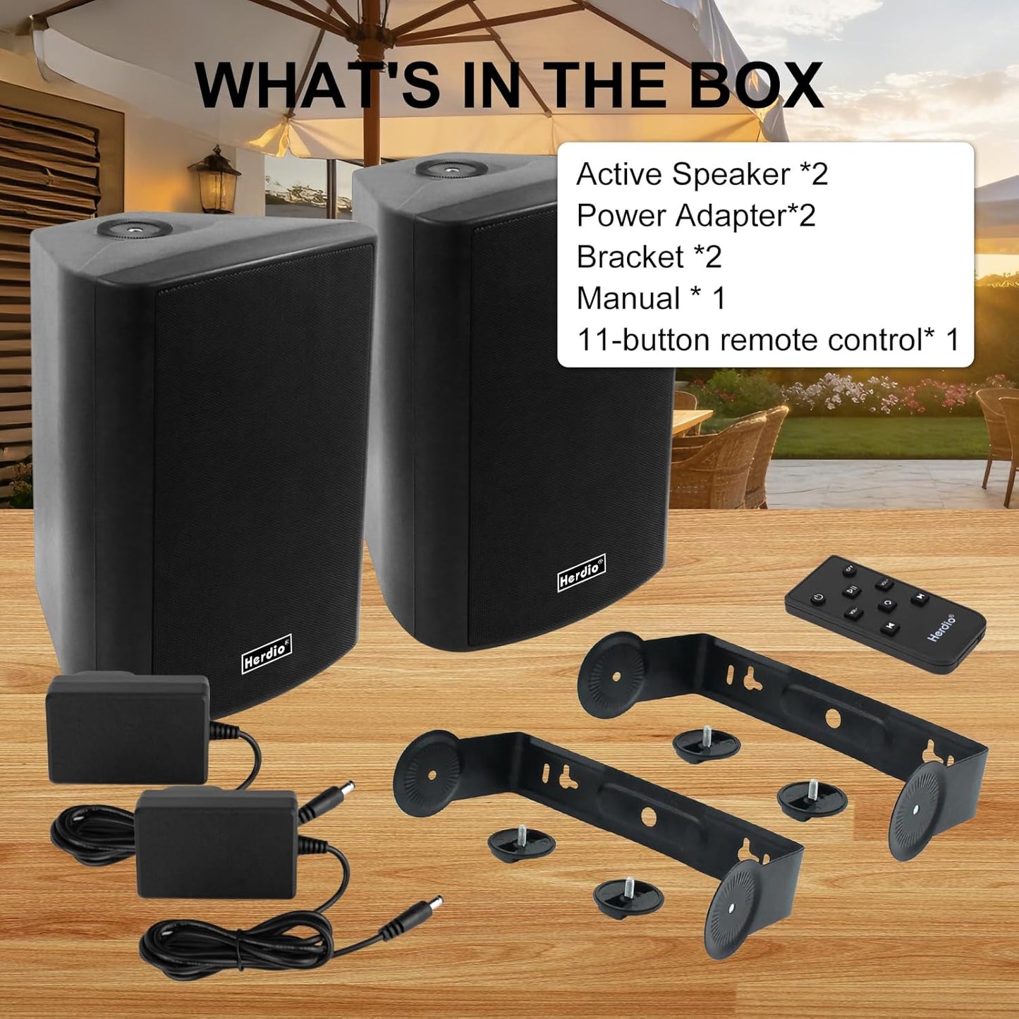Masteronly 6.5" 400W Outdoor Bluetooth Speakers, IPX5 Waterproof, Multi-Connection Up to 20 Units (2-Pack)