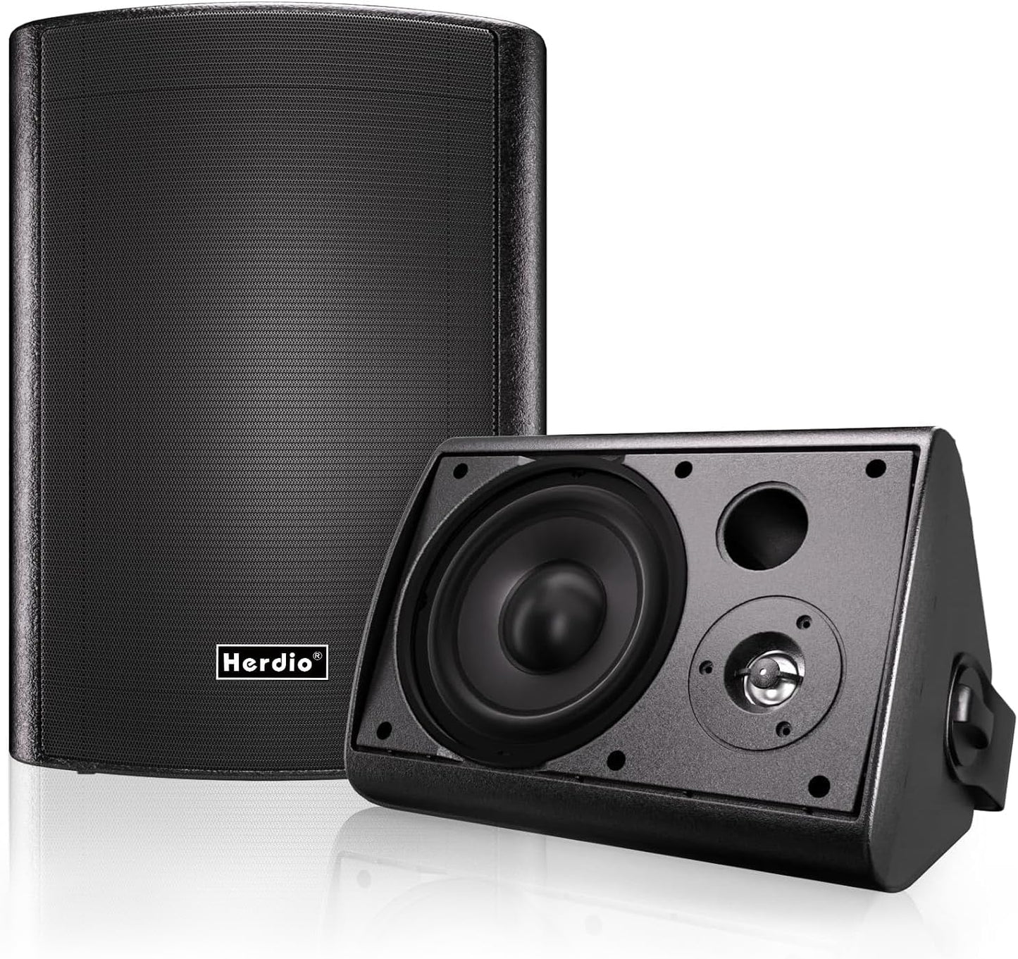 Masteronly 6.5" 400W Outdoor Bluetooth Speakers, IPX5 Waterproof, Multi-Connection Up to 20 Units (2-Pack)