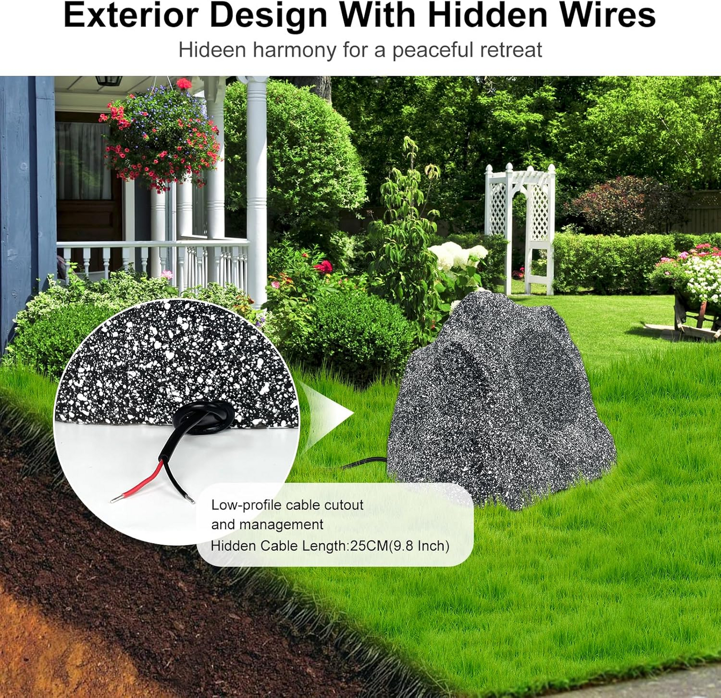 Masteronly 8" Rock Speakers 600 Watts Outdoor Waterproof Powerful Audio Performance