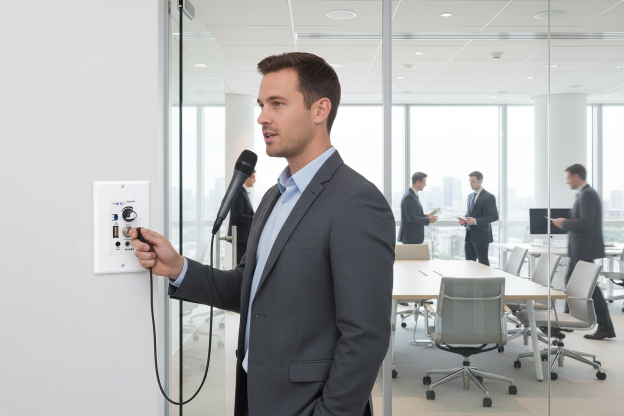 Herdio Wall Amplifier in Professional Office Environment - Commercial Audio Solution