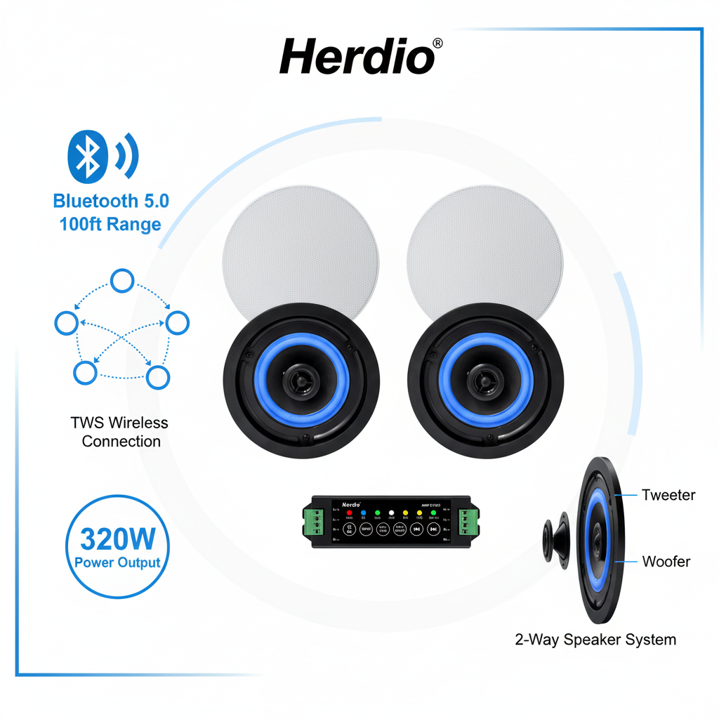 Bluetooth ceiling speakers key features - wireless connectivity and powerful sound