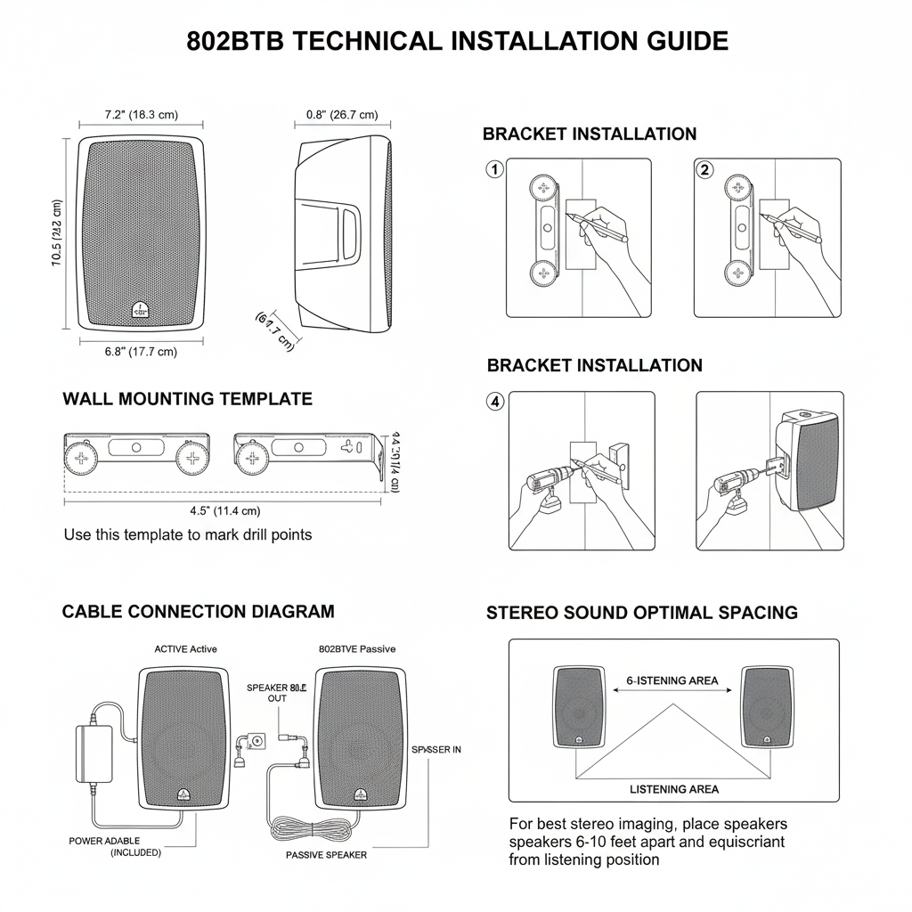 Herdio outdoor speaker wall mount installation guide - easy setup for patio, porch, and backyard
