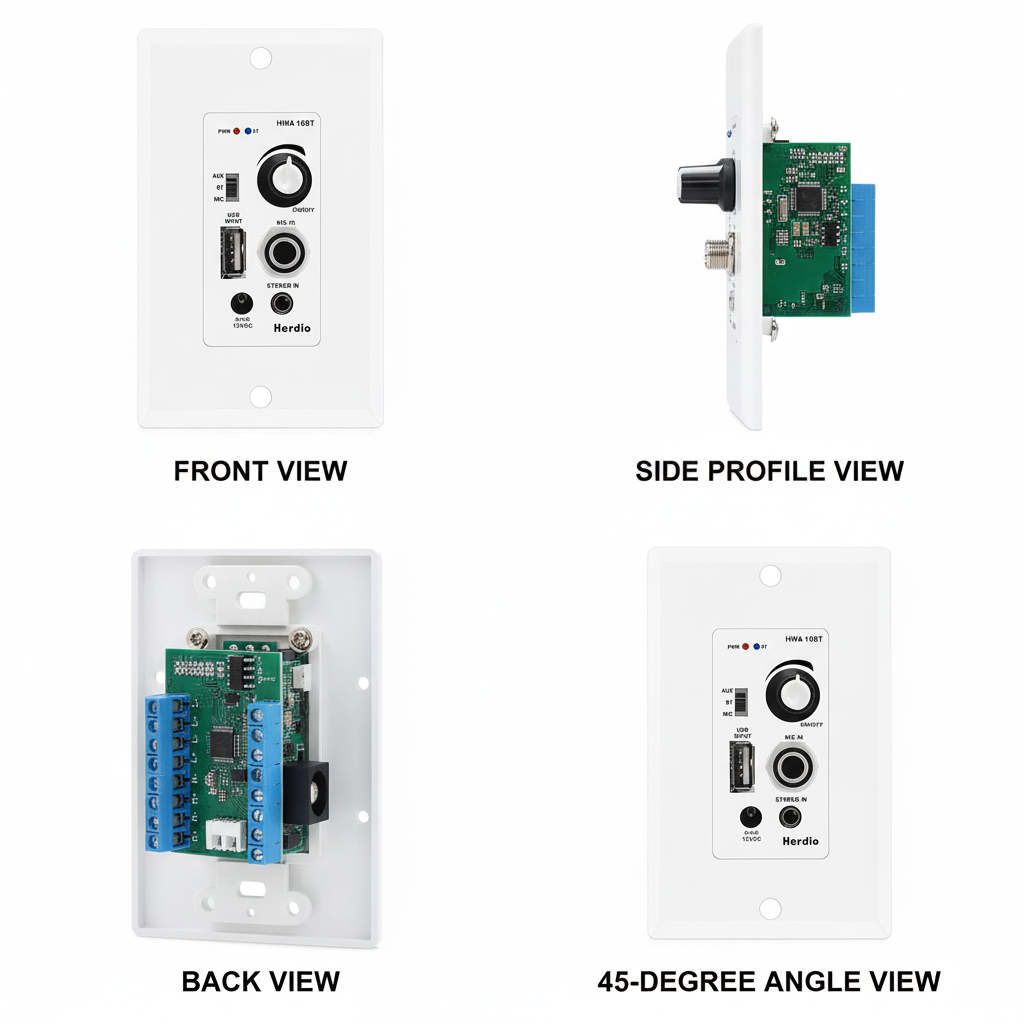 Herdio HWA-16BT Amplifier Multiple Angles - 360-Degree Product View