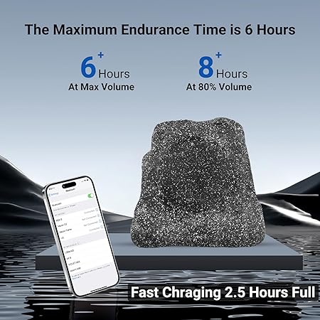 Masteronly 6.5" Solar Rock Bluetooth Speakers 200W Powered With Rechargeable Battery