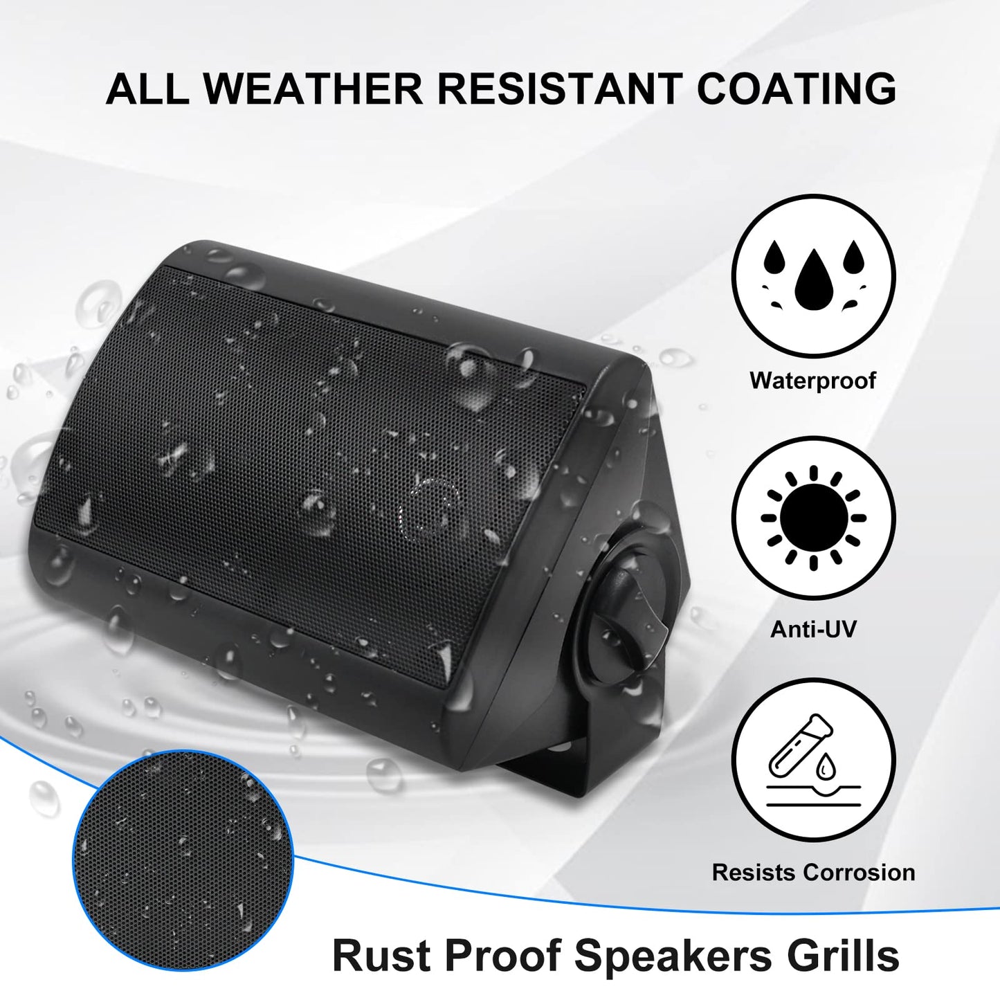 Herdio 4" Outdoor Speakers 400 Watts Waterproof Audio for Outdoor Use