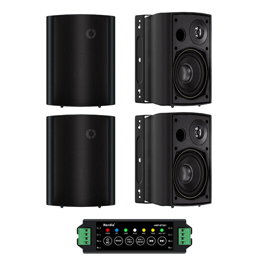 Herdio 5.25" Outdoor Bluetooth Speakers 600W Powerful Sound