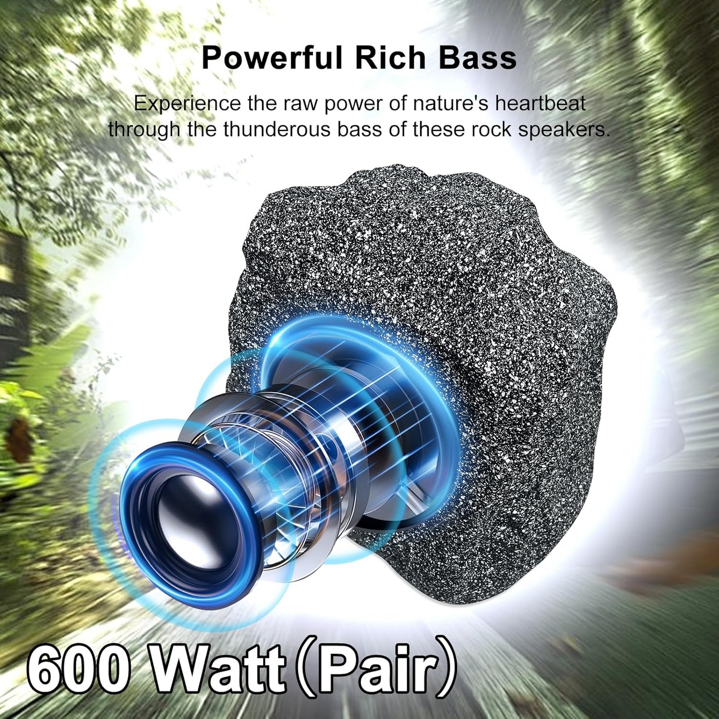 Masteronly 8" Rock Speakers 600 Watts Outdoor Waterproof Powerful Audio Performance
