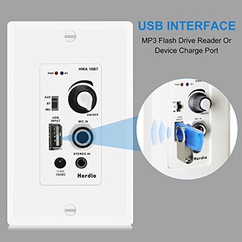 Herdio ceiling speakers paired with home audio amplifier for complete sound system setup