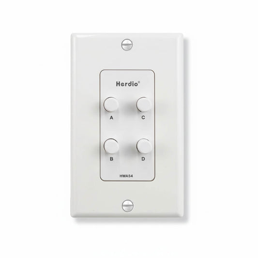 Masteronly 4-Channel In-Wall Speaker Selector Switch - 120W Multi-Room Audio Controller