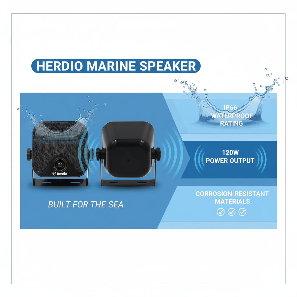 IP66 waterproof 120 watt marine speakers corrosion resistant features diagram
