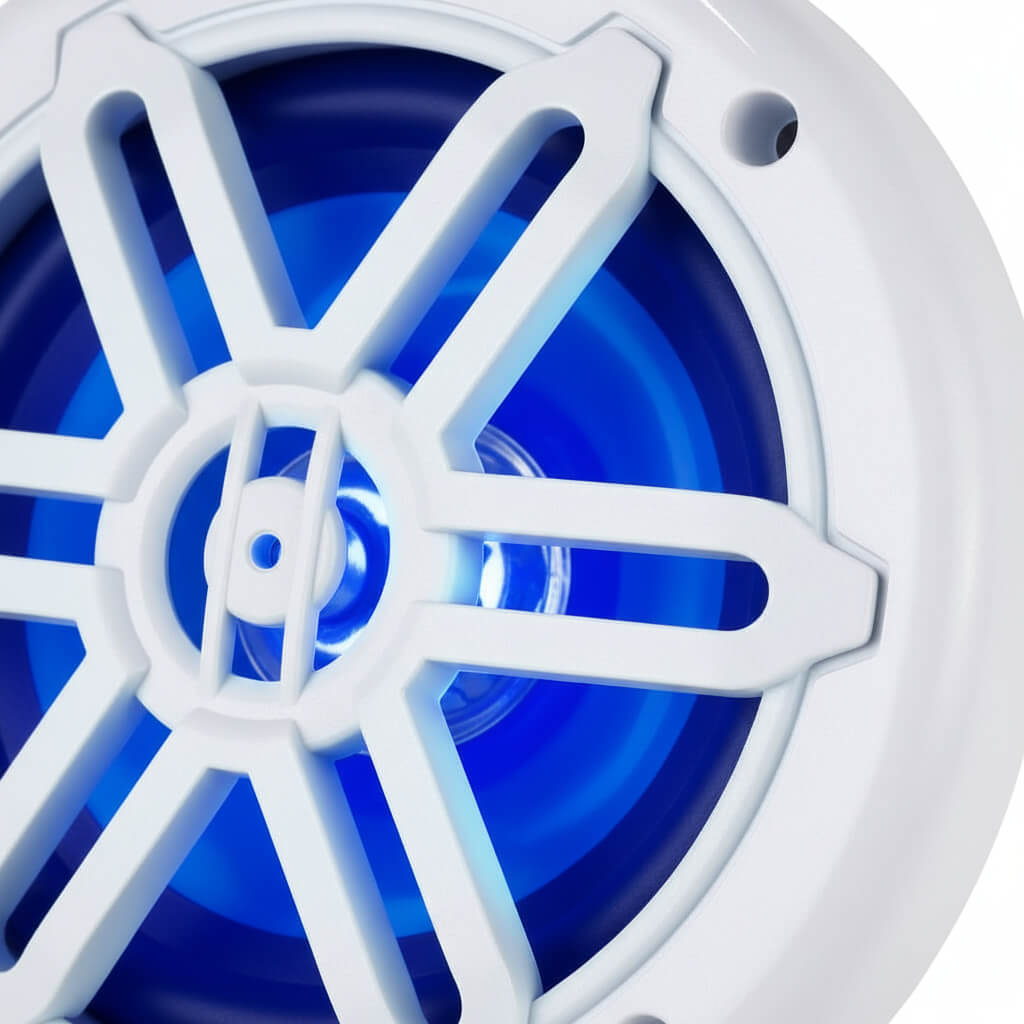 Masteronly 5.25" Marine Speakers 250W - IP66 Waterproof with Blue LED Lights (Pair)