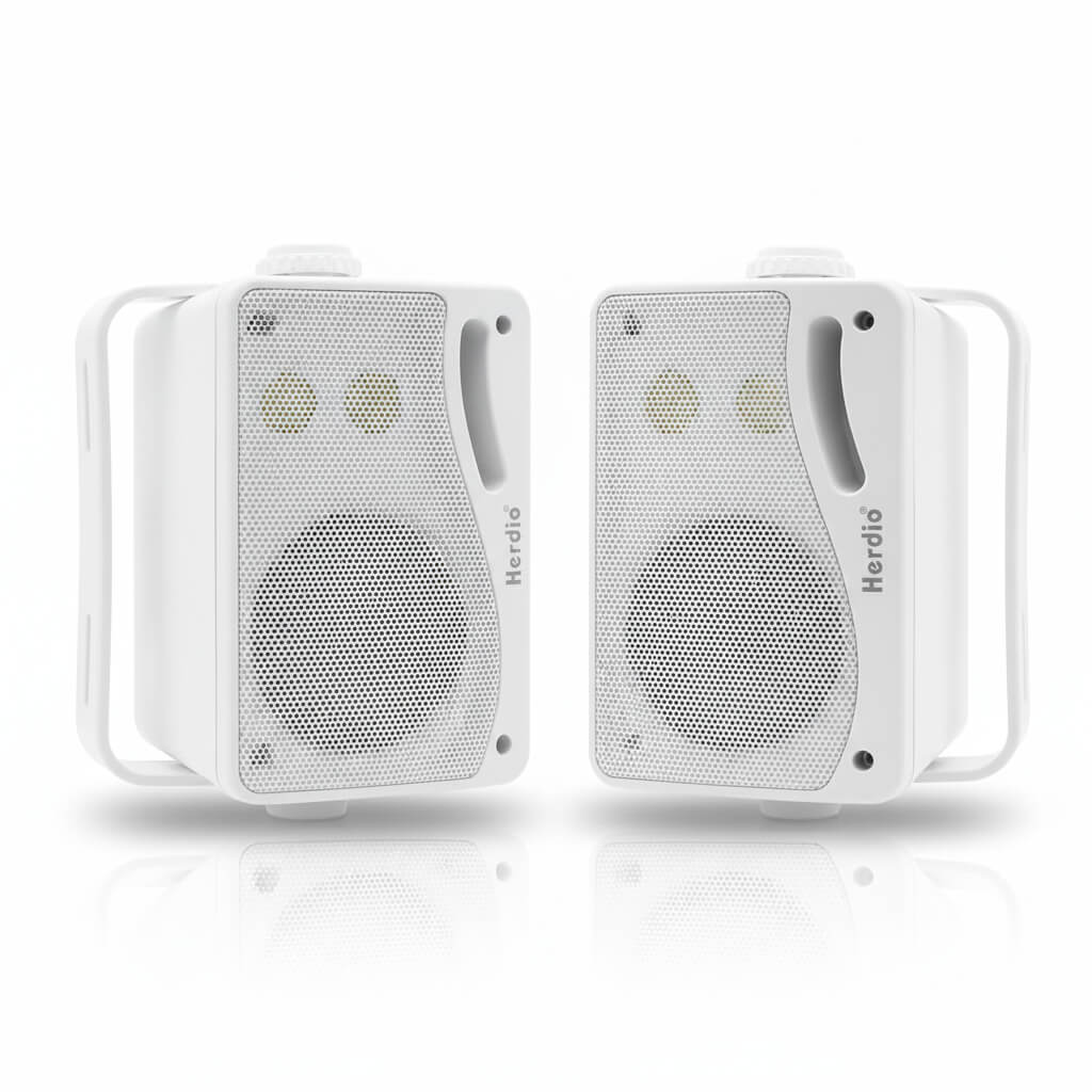 Masteronly 3.5" Outdoor Speakers | 200W Waterproof Wall Mount Speaker Pair for Patio, Pool & Boat