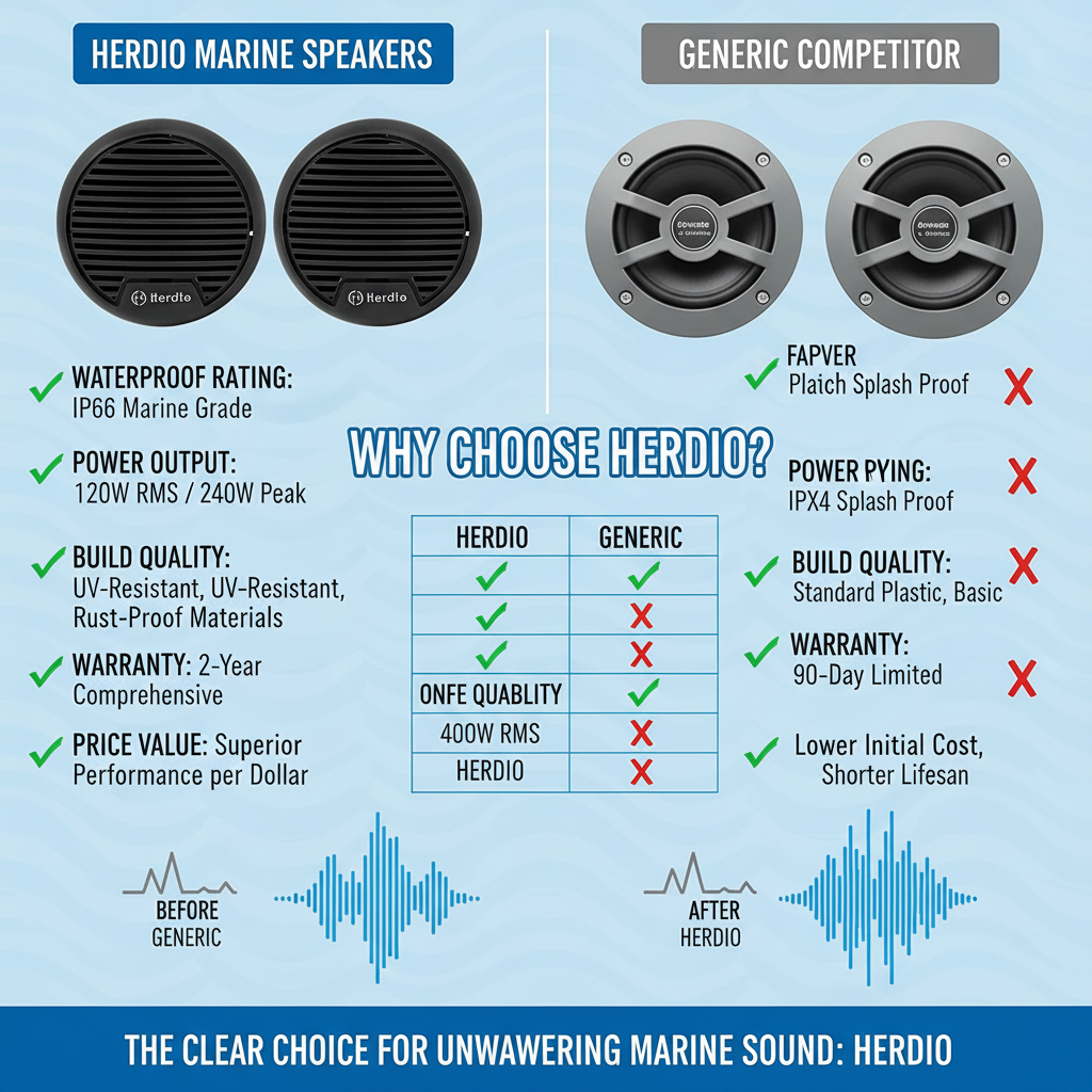 Herdio marine speakers competitive advantages comparison chart