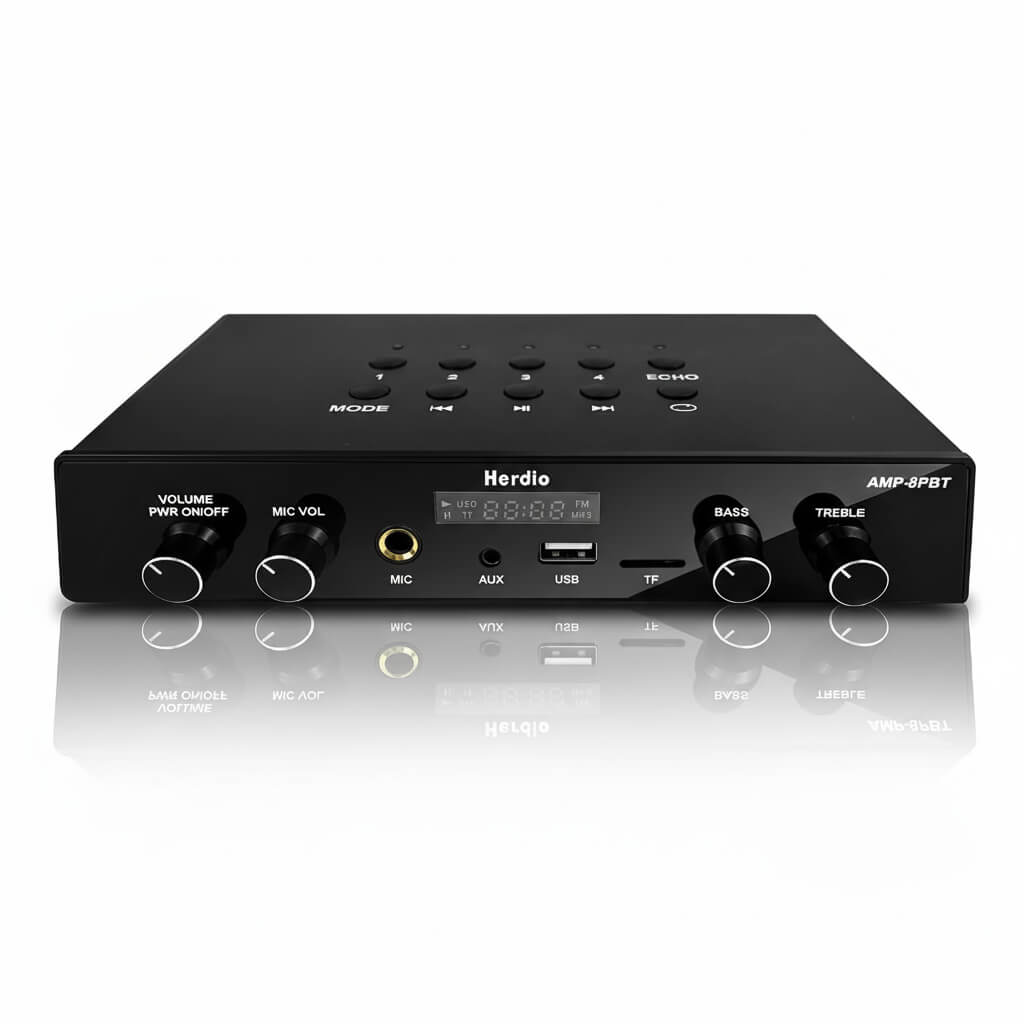 Masteronly 8-Channel Bluetooth Amplifier - 60W Multi-Room Audio System with Karaoke Function