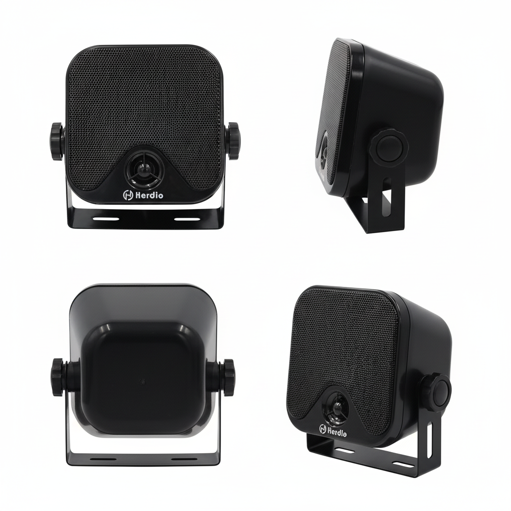 Herdio HMS-61 marine speakers multiple angle view front back side product display
