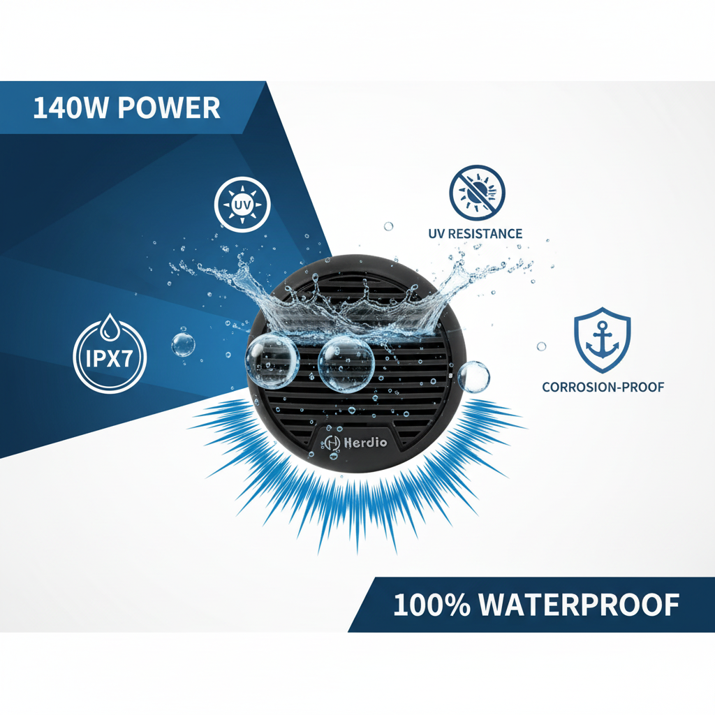 Herdio 140 watt waterproof marine speakers key features and benefits