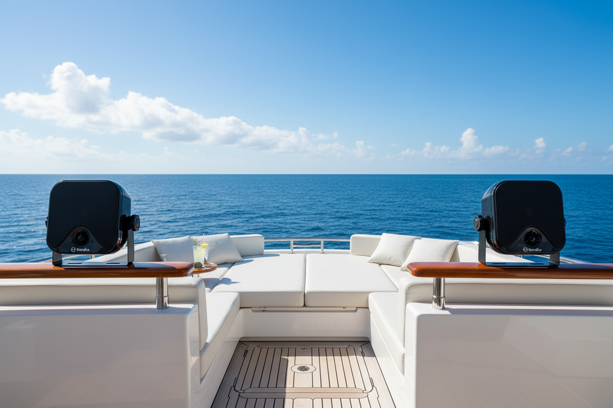 Herdio Marine Speakers on Yacht Deck - Lifestyle Scene