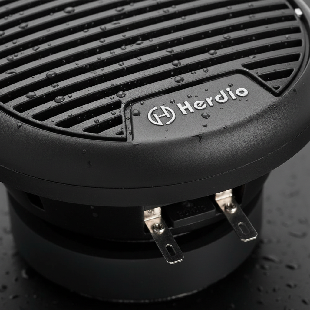 Herdio marine speaker components close-up premium quality details