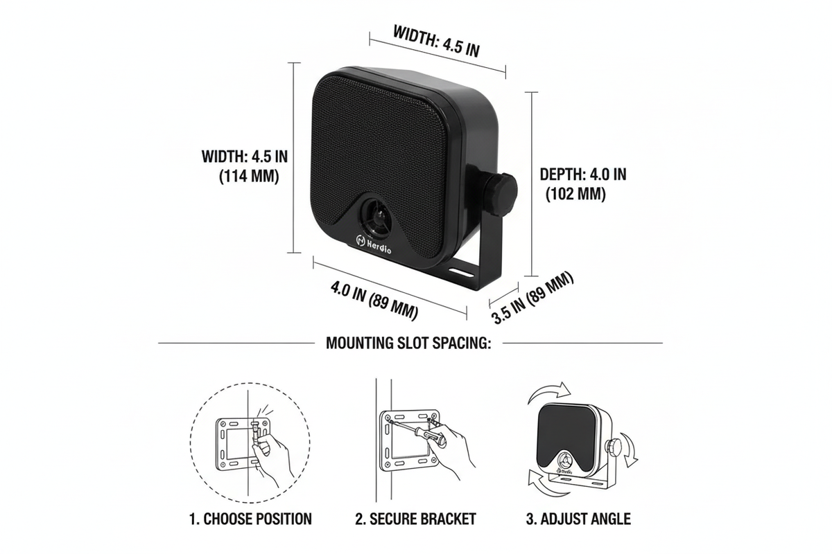 Herdio Speaker Dimensions and Installation Guide