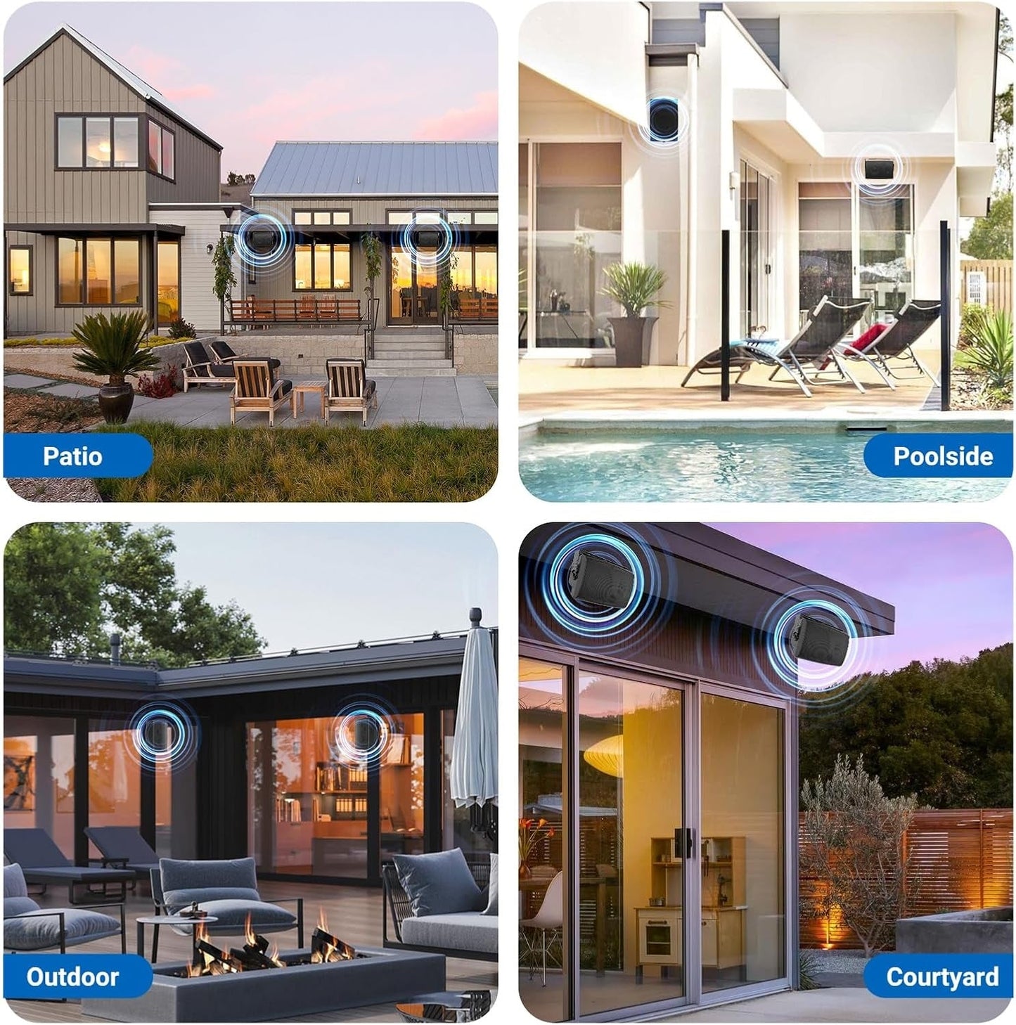 Masteronly 4"Indoor Outdoor Bluetooth Speakers IP66 Waterproof with Powerful Bass, 2-Way Wall Mount 200W - HOS402BT