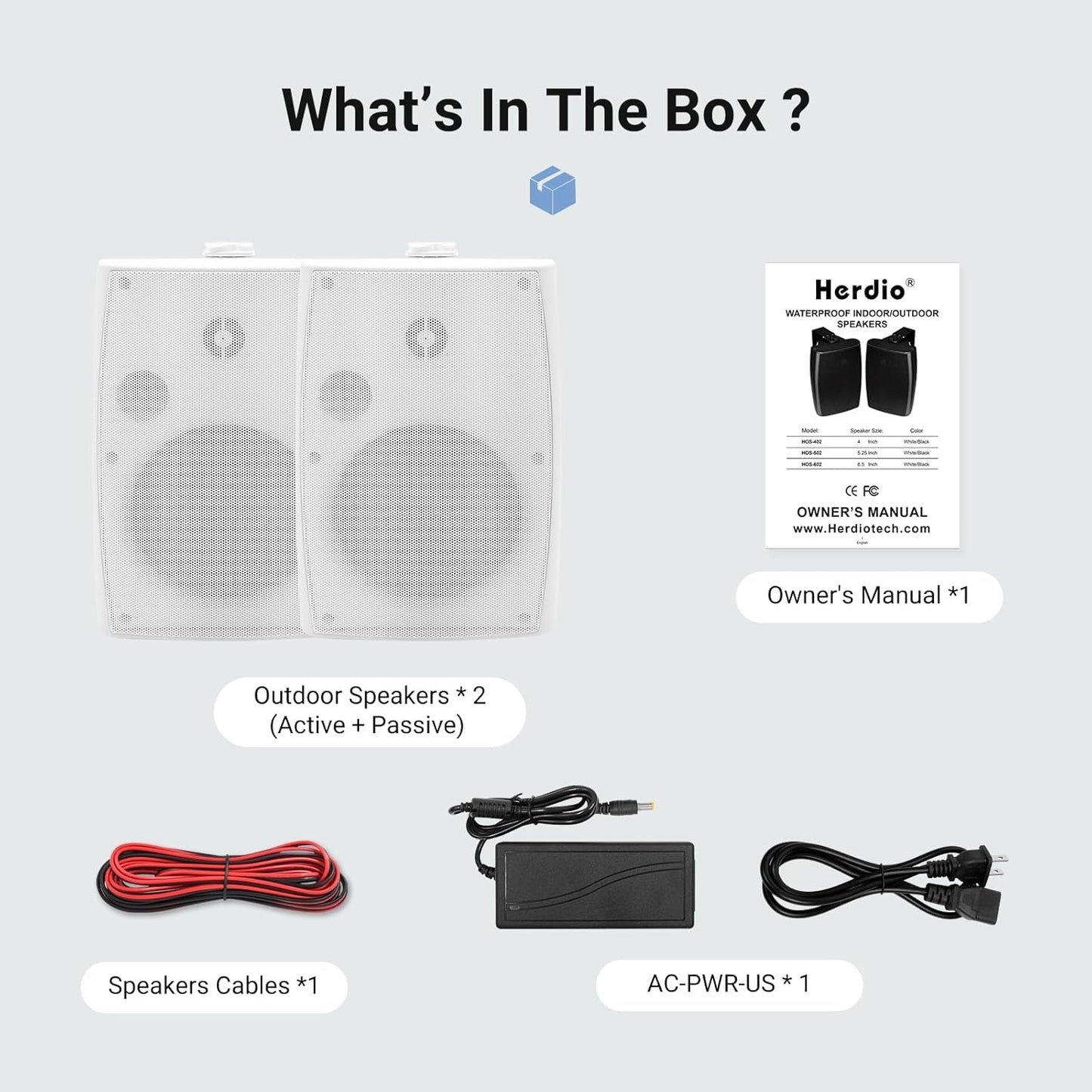 Masteronly 5.25" Indoor Outdoor Bluetooth Speakers IP66 Waterproof with Powerful Bass, 2-Way Wall Mount 300W
