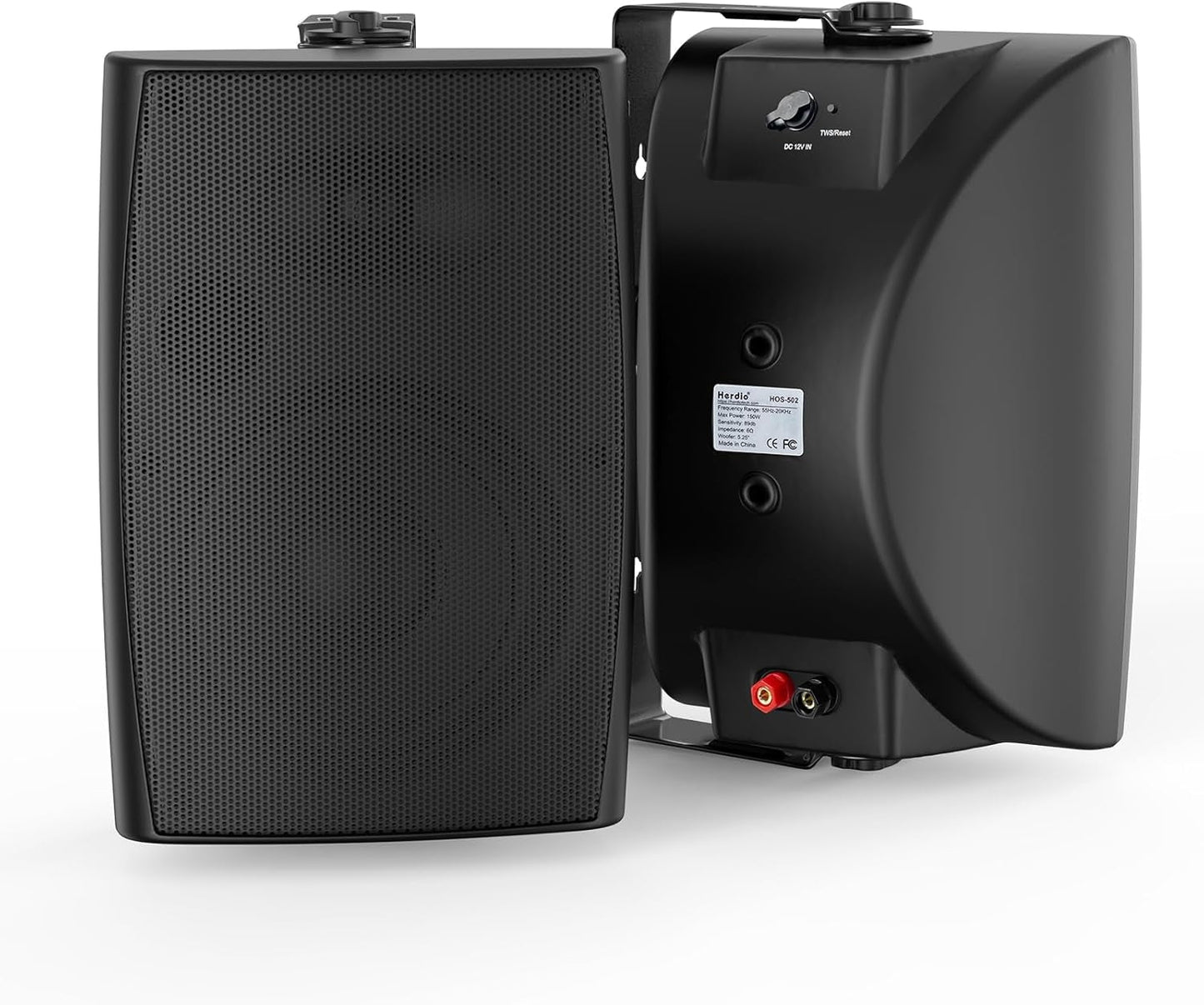 Masteronly 5.25" Indoor Outdoor Bluetooth Speakers IP66 Waterproof with Powerful Bass, 2-Way Wall Mount 300W
