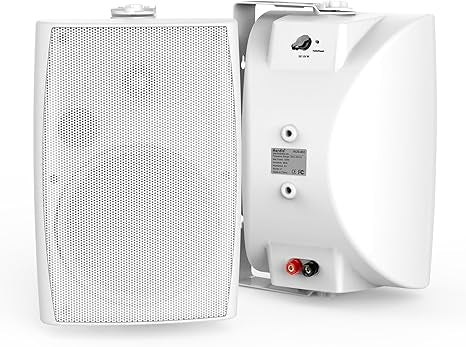Masteronly 4" Indoor Outdoor Passive Speakers IP66 Waterproof with Powerful Bass, 2-Way Wall Mount 200W - HOS402